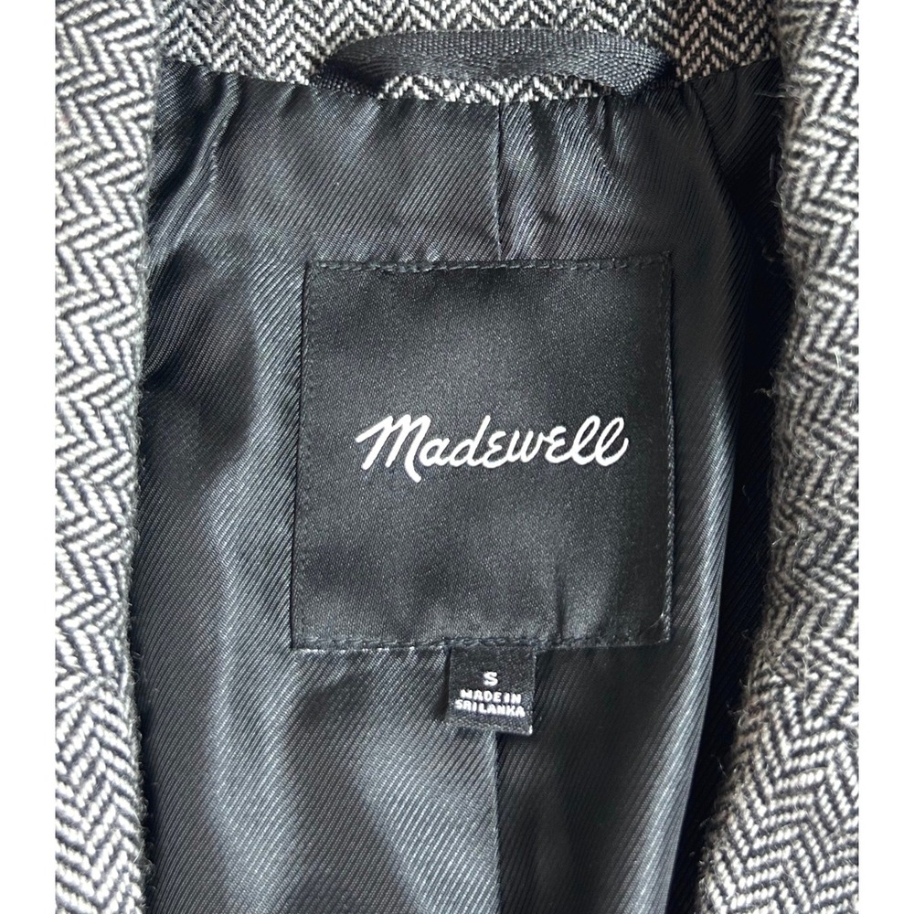 Madewell Grey Herringbone Wool Blend Blazer MA318 Womens Small Single Button - Picture 6 of 14